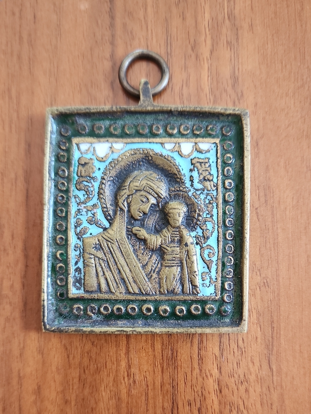 Chevetogne Abbey Enamel Bronze Icon Our Lady of Kazan Benedictine Belgium